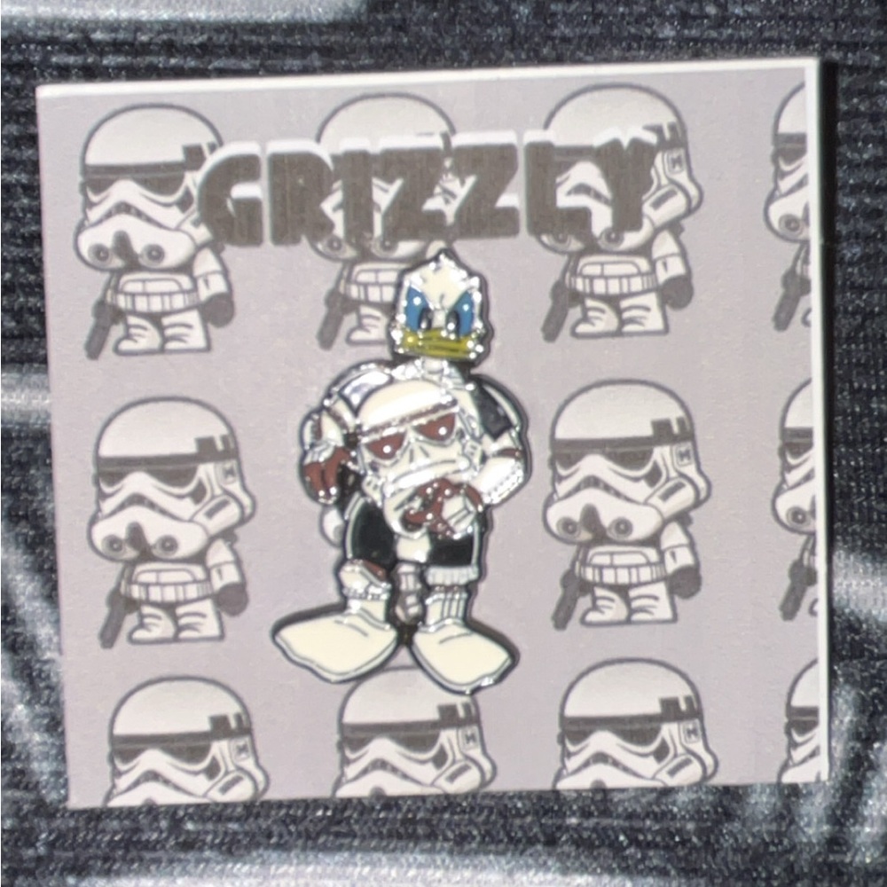 Grizzly Donald Duck Stormtrooper Enamel Pin